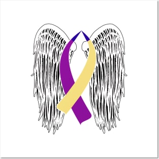 Winged Ribbon Bladder Cancer Posters and Art